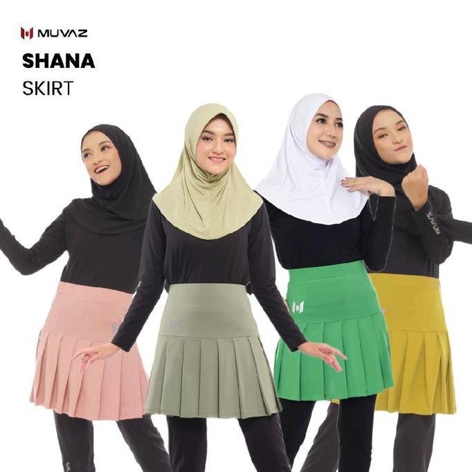 Muvaz Shana Skirt -Rok Olahraga Olahraga Wanita Model Rampel Panjang 40cm.