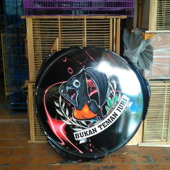 Tebok kandang murai no 2 PVC motif gambar