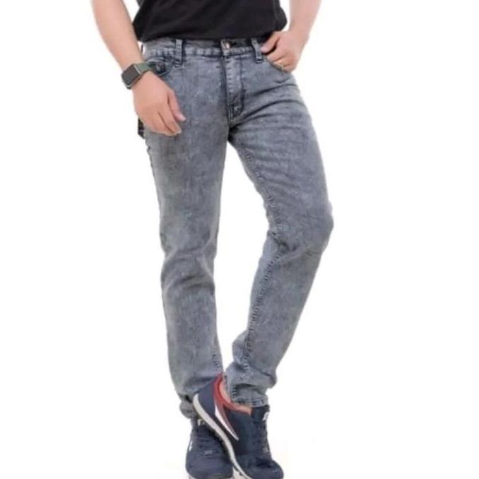 Celana Jeans Pria  Snow Acid Wash Original Celana Panjang Pria Slimfit Snow Black Snow Grey  Celana 