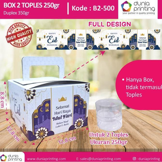BOX Toples kue 250gr - isi 2 toples 250gr Kotak Kue Kering Parcel