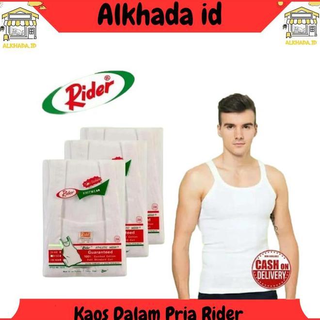 Grosir 3 Pcs - Singlet Kaos Kutang Pria Dewasa Rider 125 B Katun Adem | Kaos Dalam Pria Dewasa Rider