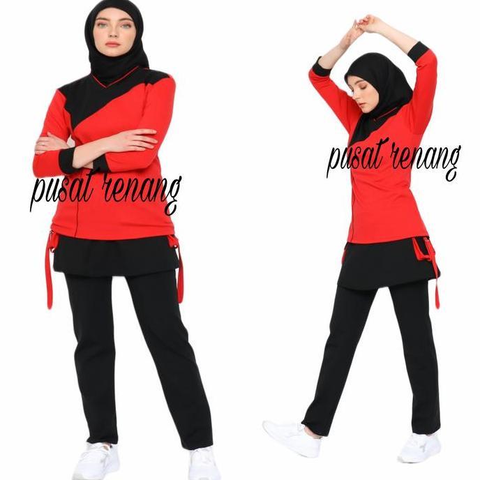 BEBAS ONGKIR - BAJU CELANA ROK SETELAN SENAM AEROBIK ZUMBA MUSLIMAH