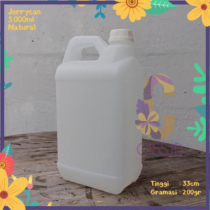 JERIGEN 5 LITER BARU 5000ML 5LITER SEGEL MULUT BESAR HDPE TEBAL MURAH