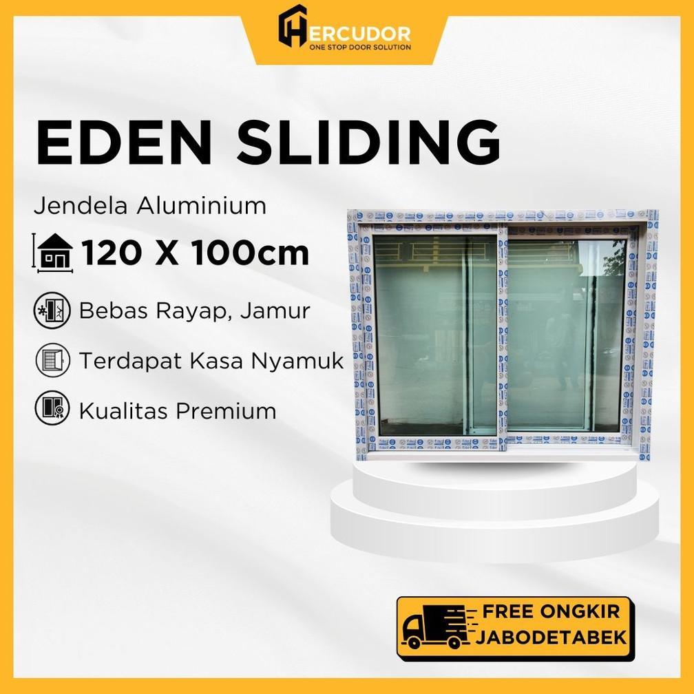 Jendela Sliding Aluminium EDEN 120x100cm + Kasa Nyamuk