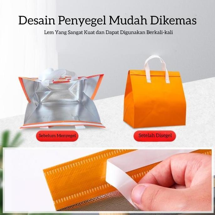(PAKET 50PCS) Tas Thermal Cooler Bag / Cooler Bag Aluminium Foil Thermal / Tas Bekal Makanan Anti Ai