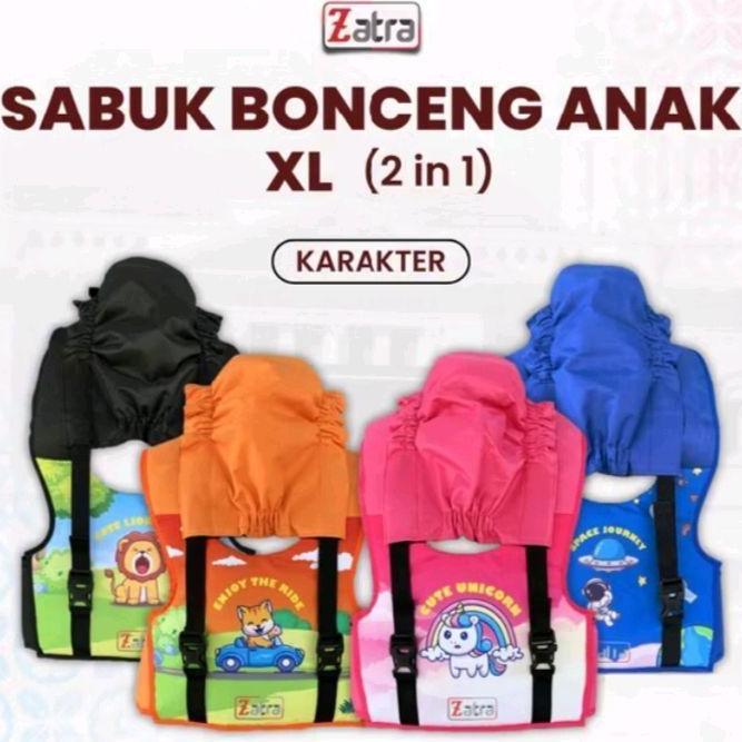 Sabuk Bonceng Anak Usia 4-12 Tahun Zatra XL 2 in 1 Gendongan Pengaman Boncengan Motor Depan Belakang