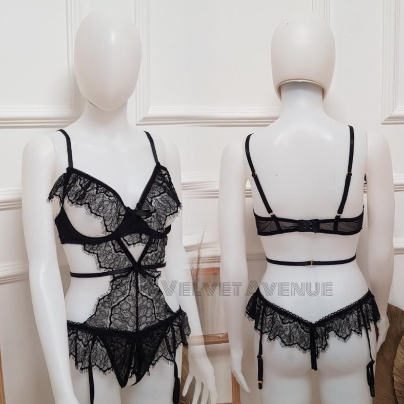 Lingerie Teddies Seksi Sexy Bodysuit Garter Amada Open Crotch Fit Bigsize Jumbo Garter