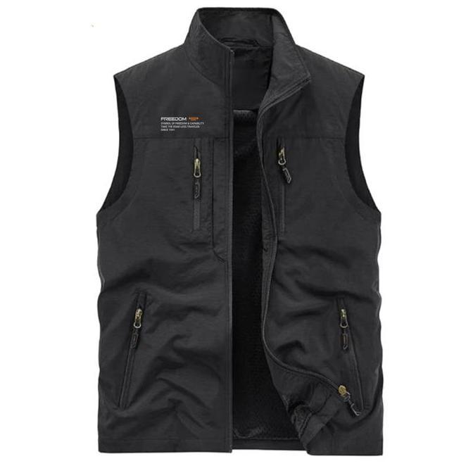 Rompi Pria Dewasa Anti Air/Angin Small/ Jumbo Keren Distro Casual  Tebal Hitam