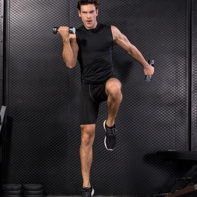 Surramey Baselayer Kaos Singlet Sleeveless Baju Sport Compression Shirt Pria Tanpa Lengan Elastis Ta