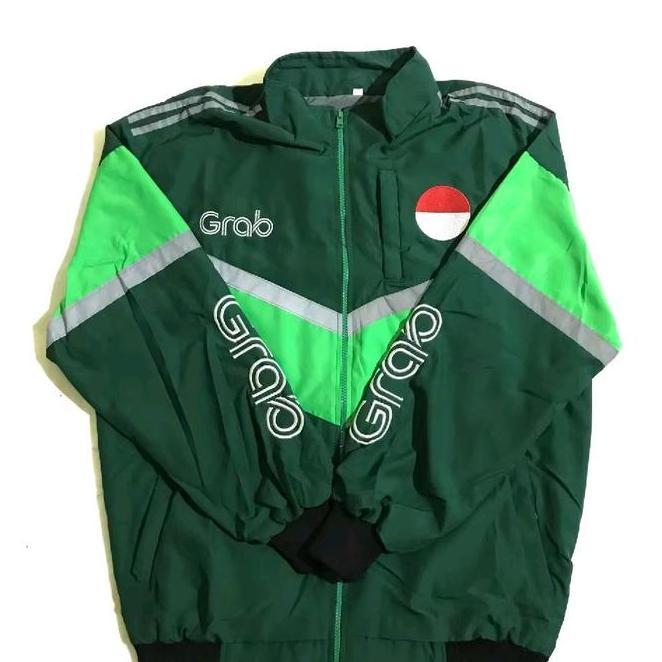Murah Jaket Driver Ojol Gr3B Thailand Logo Full Bordir Bahan Despo Anti Angin 4 Saku - Jaket Bomber 