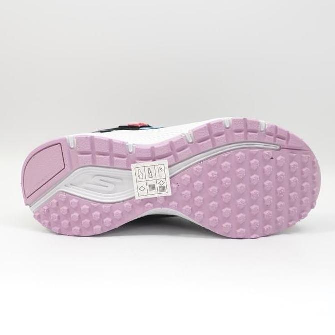 Sepatu Anak Perempuan Sekolah Skechers GoRun Premium Hitam Pink