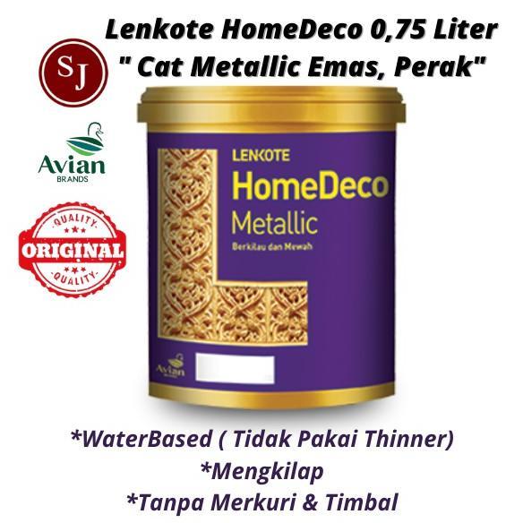 Cat Emas / Cat Warna Emas LENKOTE HOMEDECO METALLIC PAINT CAT BESI BETON GYPSUM KAYU WATER BASED