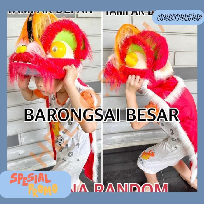 Mainan Topeng Barongsai Besar Gede Jumbo Bisa Dipakai Anak Balita Singa Imlek Kostum Bahan Bagus Kua