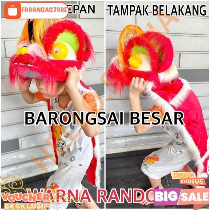 Mainan Topeng Barongsai Besar Gede Jumbo Bisa Dipakai Anak Balita Singa Imlek Kostum Bahan Bagus Kua