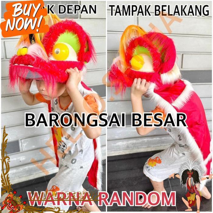 Mainan Topeng Barongsai Besar Gede Jumbo Bisa Dipakai Anak Balita Singa Imlek Kostum Bahan Bagus Kua