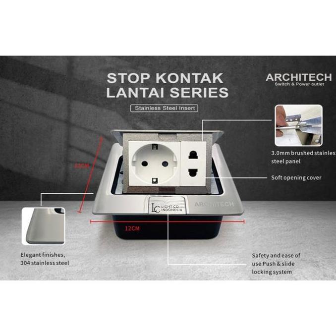 Stop kontak lantai architech / floor socket architech / floor outlet architech
