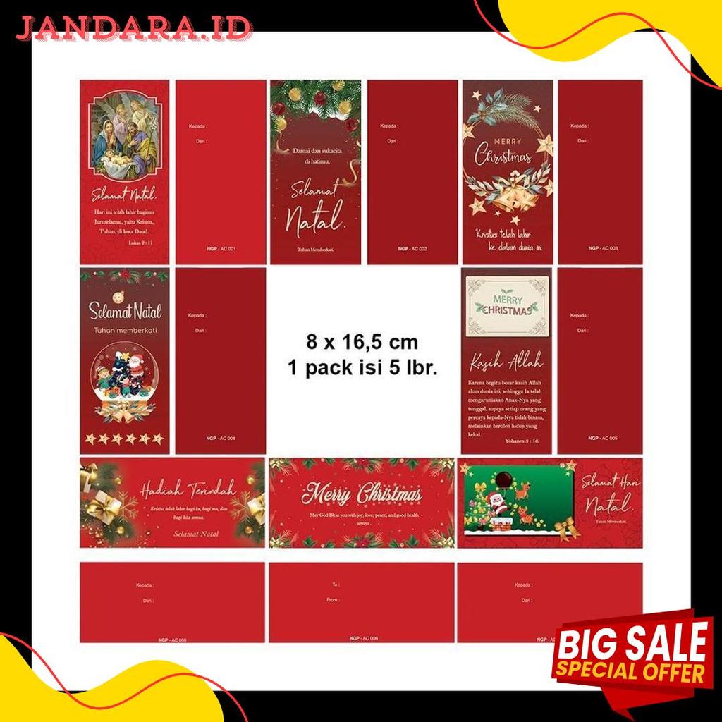 Lagi Diskon Nih Angpao Natal Isi 5 Amplop Natal Merah Motif Natal Murah