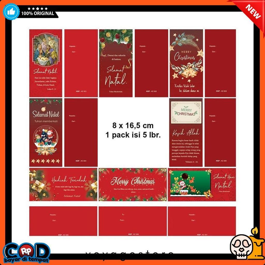 Lagi Diskon Nih Angpao Natal Isi 5 Amplop Natal Merah Motif Natal Murah