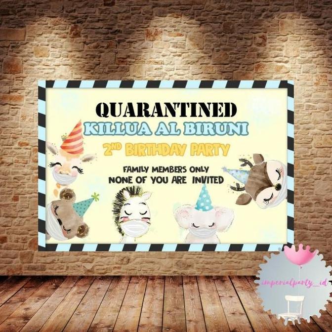 Miliki Custom Birthday Backdrop Banner Spanduk Ultah Quarantine Animal Anak