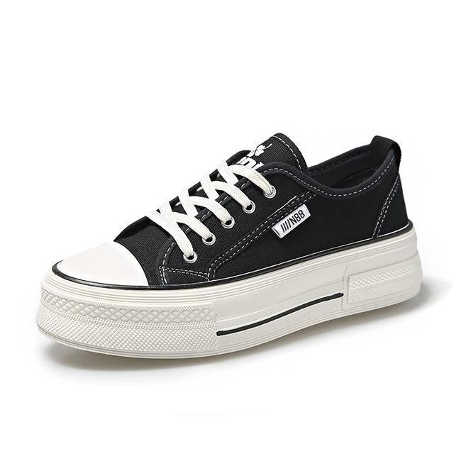 N Canikorea Bla Shoes Sepatu Hitam Sekolah Sneakers Prianita