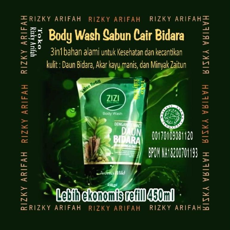SABUN MANDI CAIR ZIZI BODY WASH EKSTRAK DAUN BIDARA REFILL 450ML