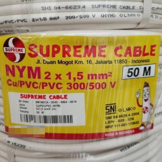 Kabel Supreme NYM 2x1.5 Kabel Listrik Supreme NYM Supreme 2x1.5 - 50MTR PER ROLL