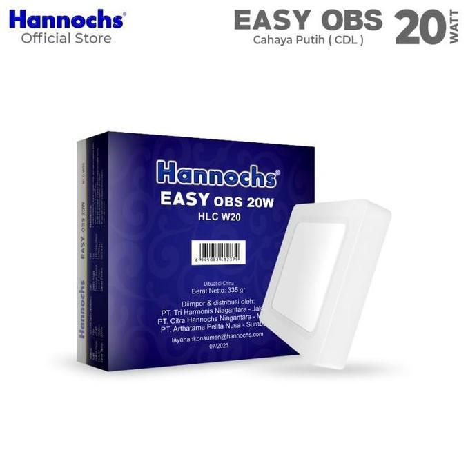 Lampu Downlight LED Hannochs EASY OBS 20W KOTAK OB DITEMPEL OUTBOW