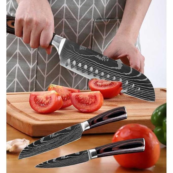 XITUO Dapur Chef Damascus Pattern - 5 Inch Santoku Knife