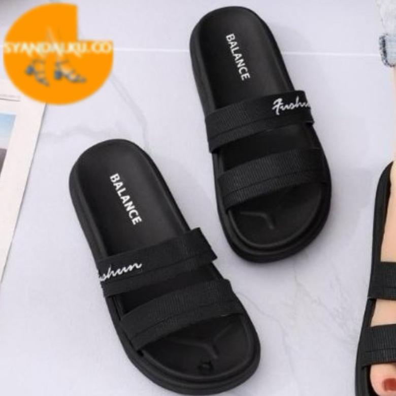 Terlaris [Syandalku.co] Sandal Karet Wanita Minimalis Viral Ban 2 Import PVC Balance 840