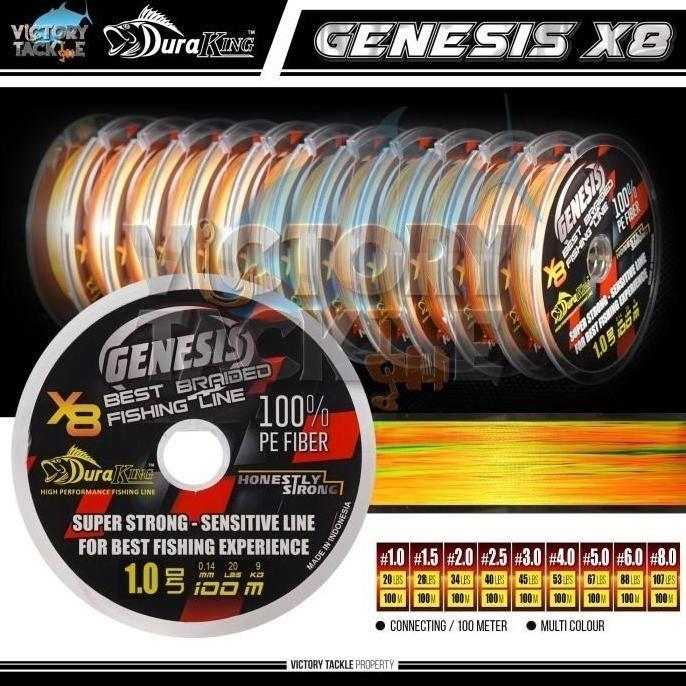 Benang PE Duraking Genesis - Multi Color, PE1.0 20LBS