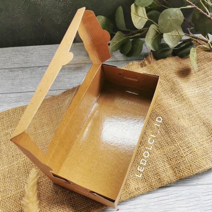 (10 PCS) CB231105 - KRAFT BOX MIKA BROWNIES DUS CAKE KUE TEBAL 23x11x5