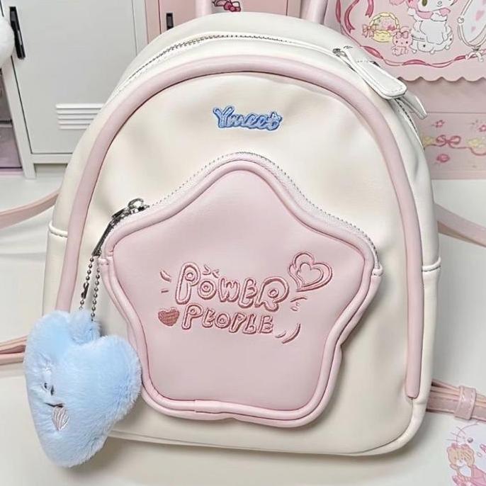 CODLucu Tas Ransel Bahan PU BintangTas Sekolah Ransel Kecil mini y2k Tas Sekolah Fashion Gaya Korea 
