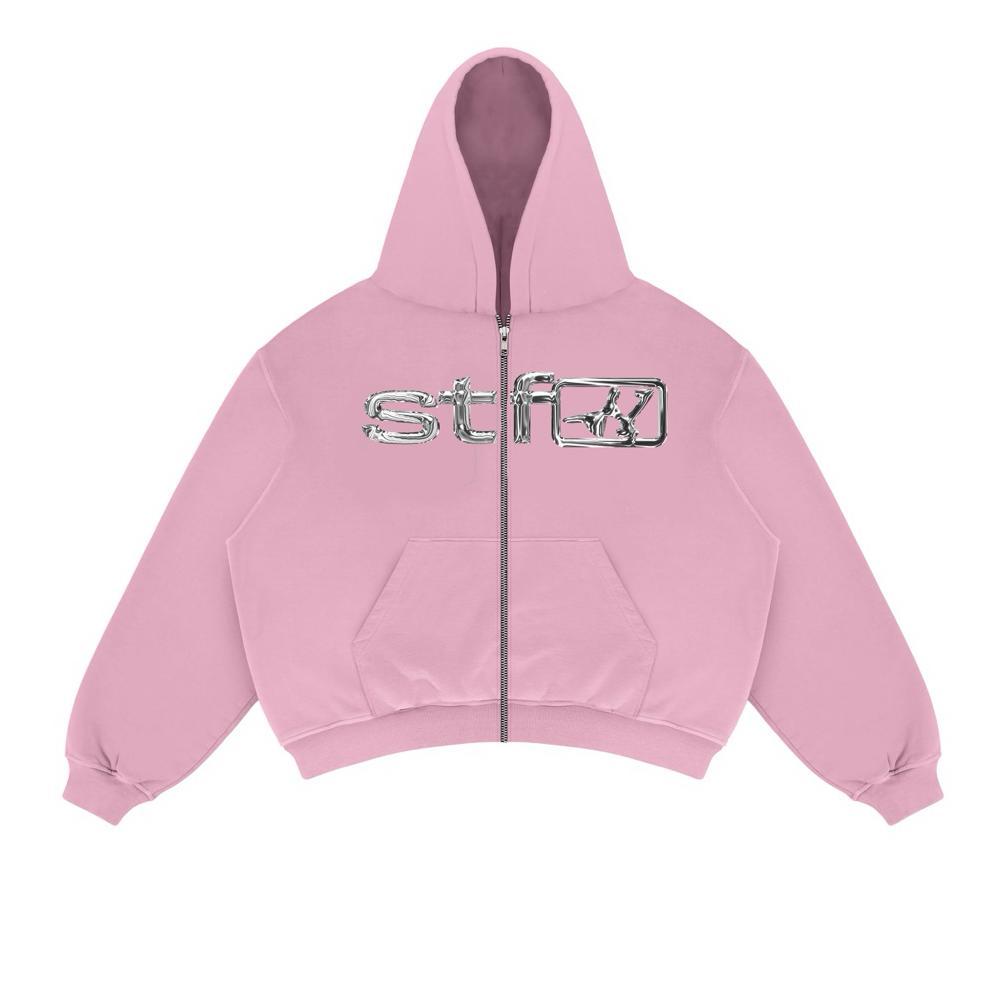 Satisfaction Hoodie Boxy Zipper 330GSM Chrome Pink