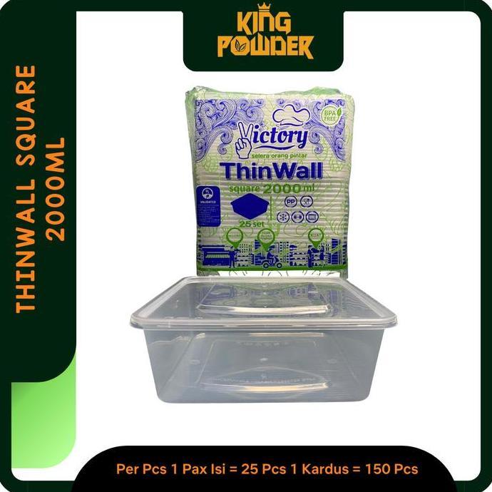 THINWALL SQUARE 2000 ML / KOTAK MAKAN / BOX PLASTIK THIN WALL 2000ML