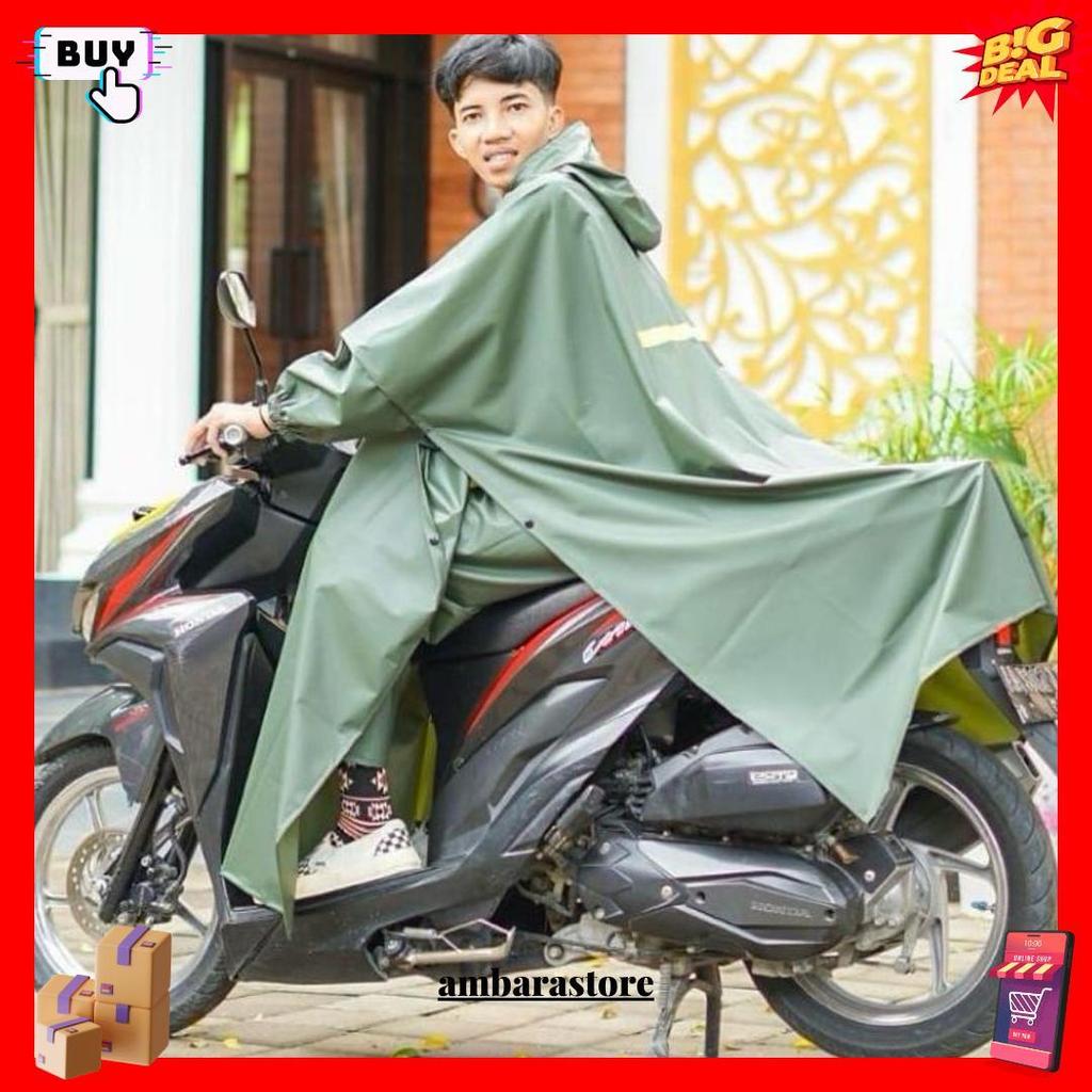 Jas Hujan Setelan Ponco Jumbo Pria Wanita Mantel Kelelawar Best Quality Anti Rembes By Blackline Pvc