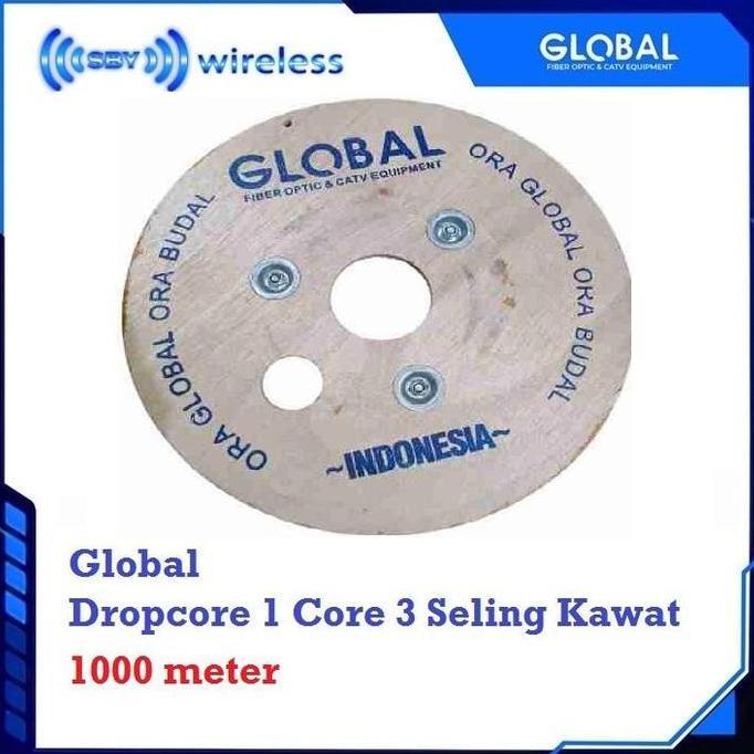 GLOBAL, FTTH Dropcore Drop core 1 core 3Seling hasbelan 1000 meter FO