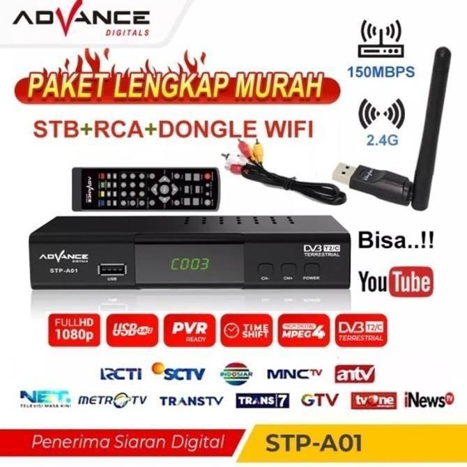 Advance Set Top Box TV Digital Receiver STB TV BOX+Dongle Wifi