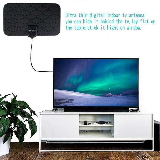PAKET ANTENA TV DIGITAL TAFFWARE DVB T2 25 DB DAN PENGUAT SINYAL INDOR