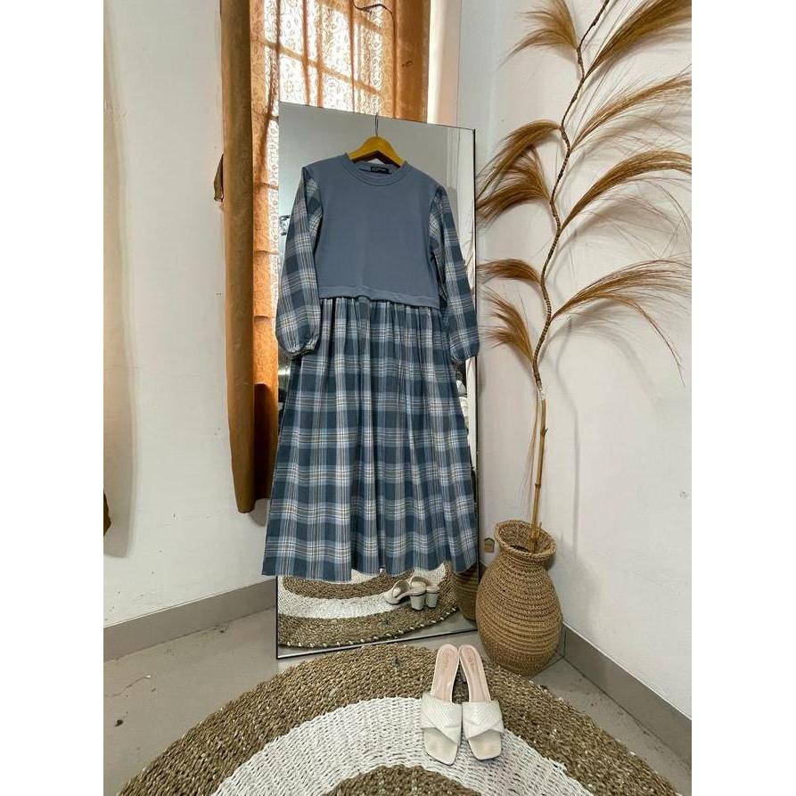 Ab Collection Lula03 -15 Pakaian Muslimah Wanita Dewasa Model Terbaru Elengant Kekinian Midi Flanel 