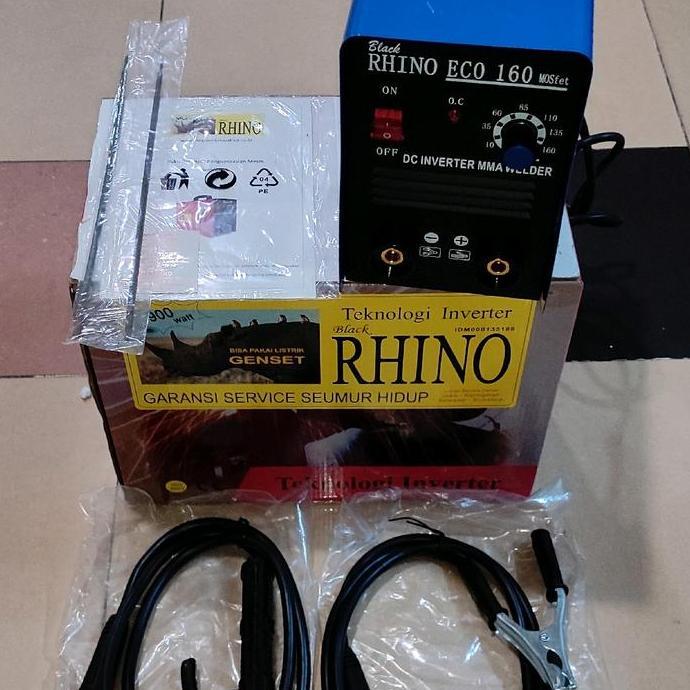 Miliki Mesin Las Listrik 160A Travo Las Rhino 160 Ampere 900 Watt Inverter Eco Biru