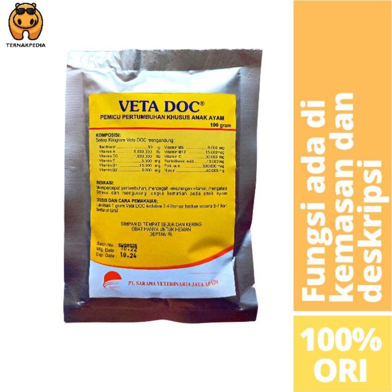 Veta Doc 100 Gram Vitamin Khusus Ayam Doc Vitamin Pertumbuhan Untuk Ayam Umur 1 Hari