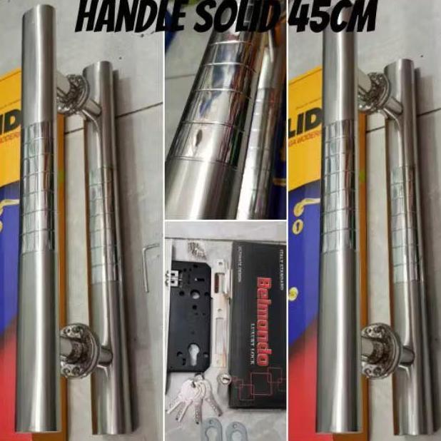 Pull Handle Pintu/Tarikan Pegangan Pintu Solid 2 Set 45 cm Paket Kunci Body Pelor TERBAIK