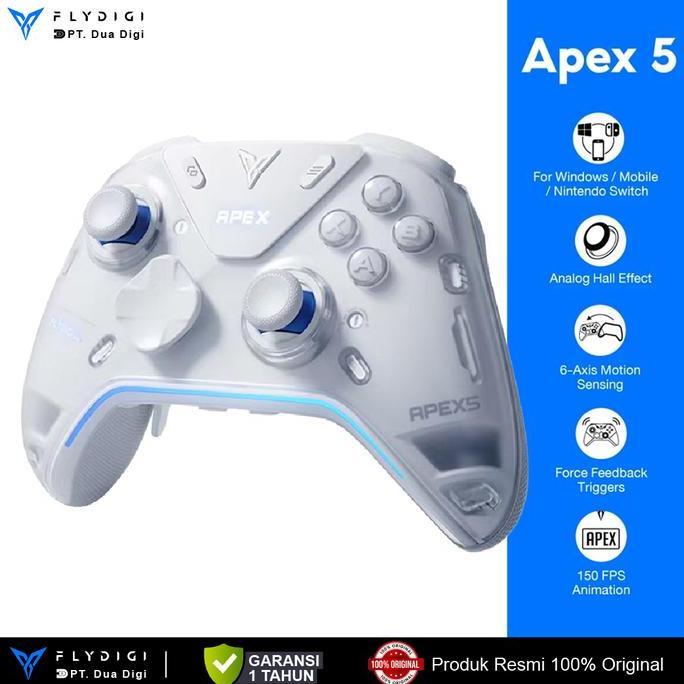 Bassvero - FLYDIGI Apex 5 Wireless PC Controller - Adaptive Trigger Force Feedback Joystick 2.0
