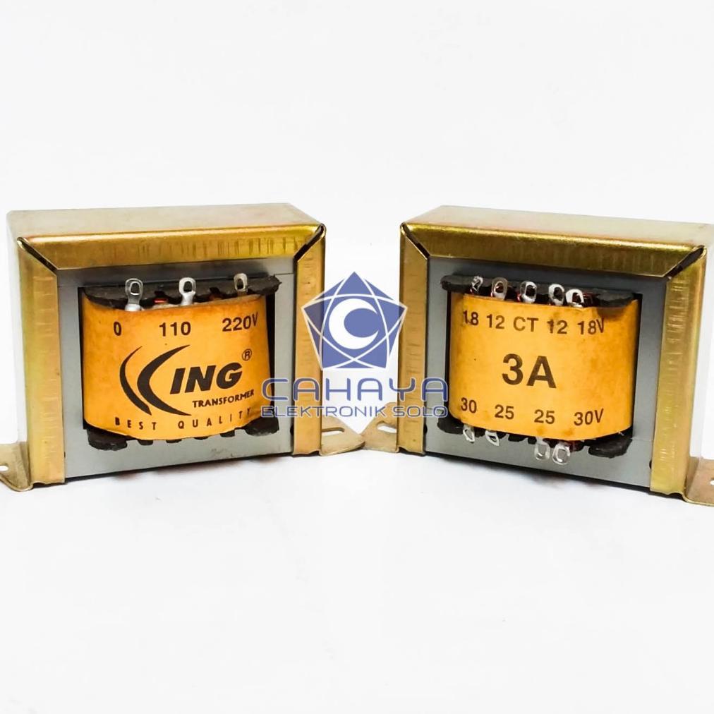 Trafo 3A King 0-18V Non CT dan CT 30V Output Murni Ampere 3aH Power Supply Adaptor Power supply