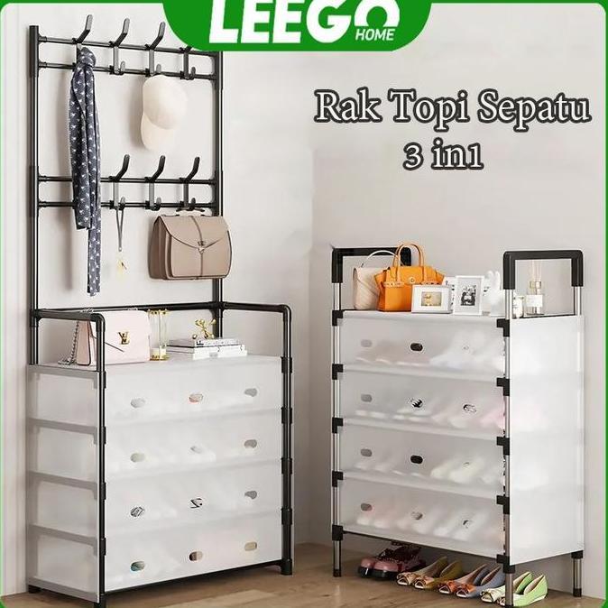 Rak Sepatu Tertutup Anti Debu Serbaguna /Rak Sepatu Sepatu Tahan Debu /Depan + Belakang Tutup Debu