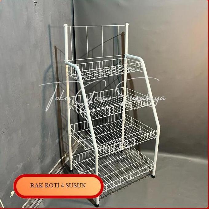 Rak Roti Serbaguna Susun 4 / Rak Besi Anti Karat / Rak Keranjang Toko / Rak Display / Rak Chiki