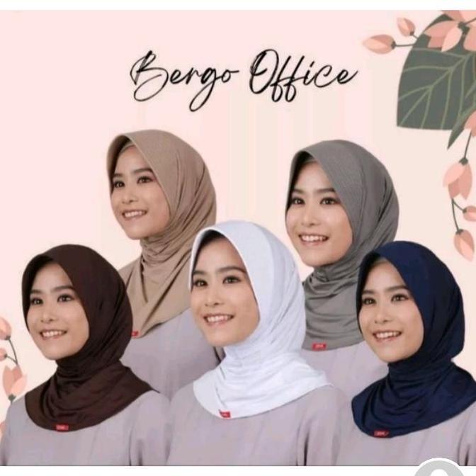 bergo office Zoya Jilbab Kerudung Muslim Wanita Hitam Sekolah
