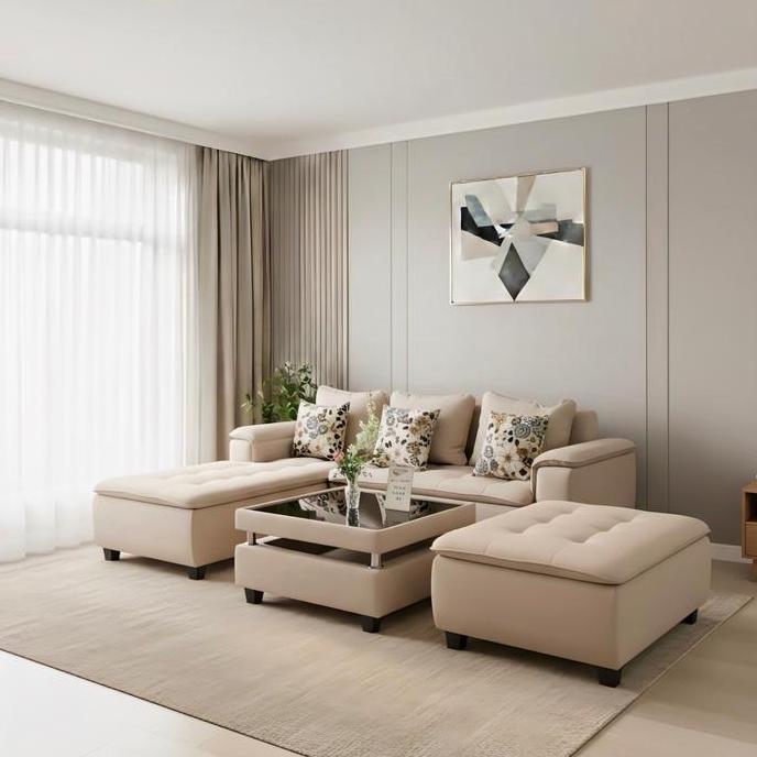 Terbaru Sofa Minimalis - Sofa Sudut Pillowtop - Sofa L Pillowtop - Bisa Custom - Gratis Ongkir Wilay