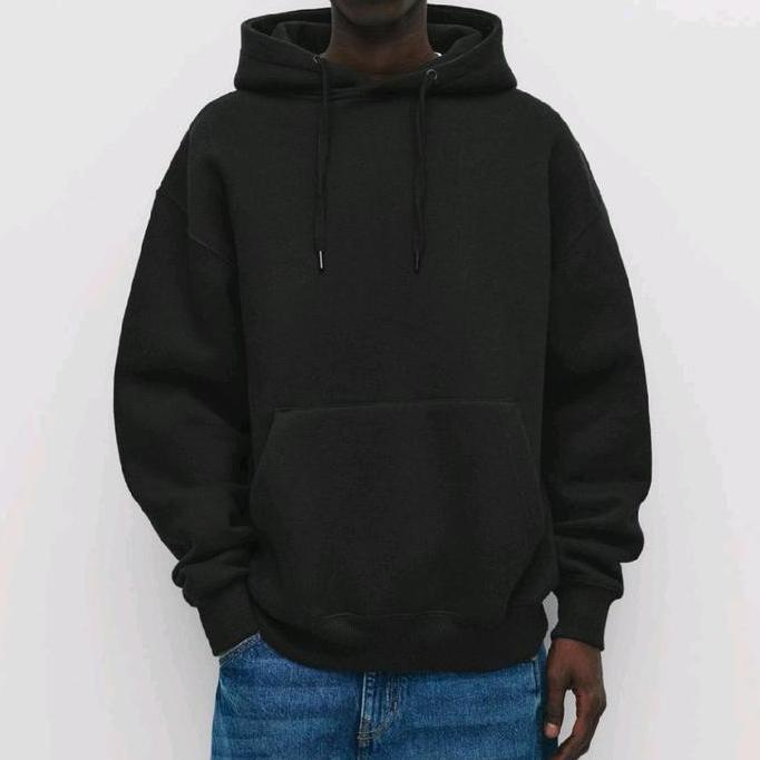 Hoodie Pull and Bear Hitam Original Store Hoodie Pria Basic