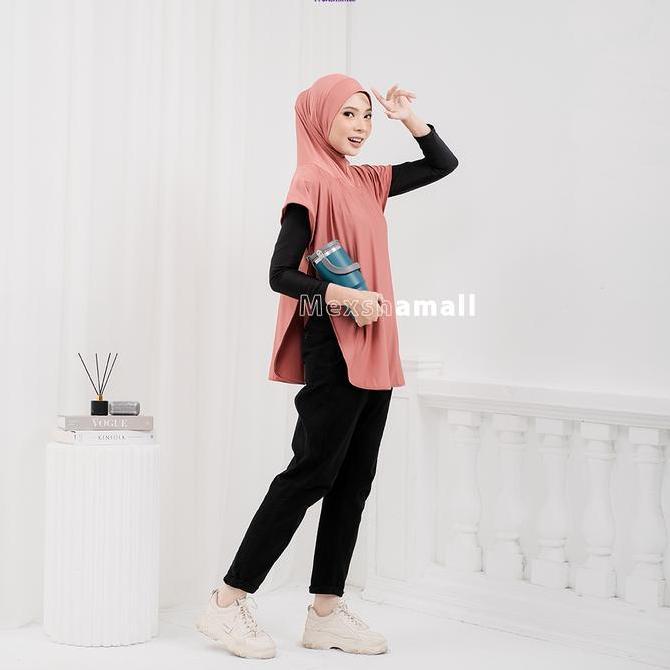 Hijab Rompi Sport Jumbo Ammora Material Jersey Premium Hijab Olahraga Syari Sport Murah Kekinian Sha